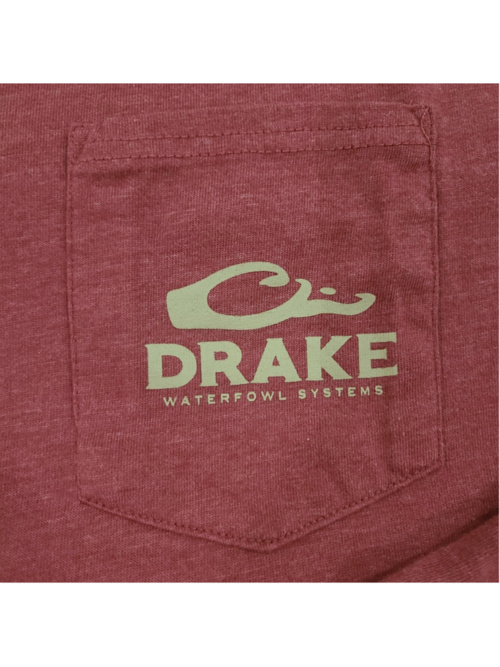 Drake Waterfowl Old School Bar Sz 2XL Long Sleeve T-Shirt Maroon Red Camo Logo - Picture 5 of 11